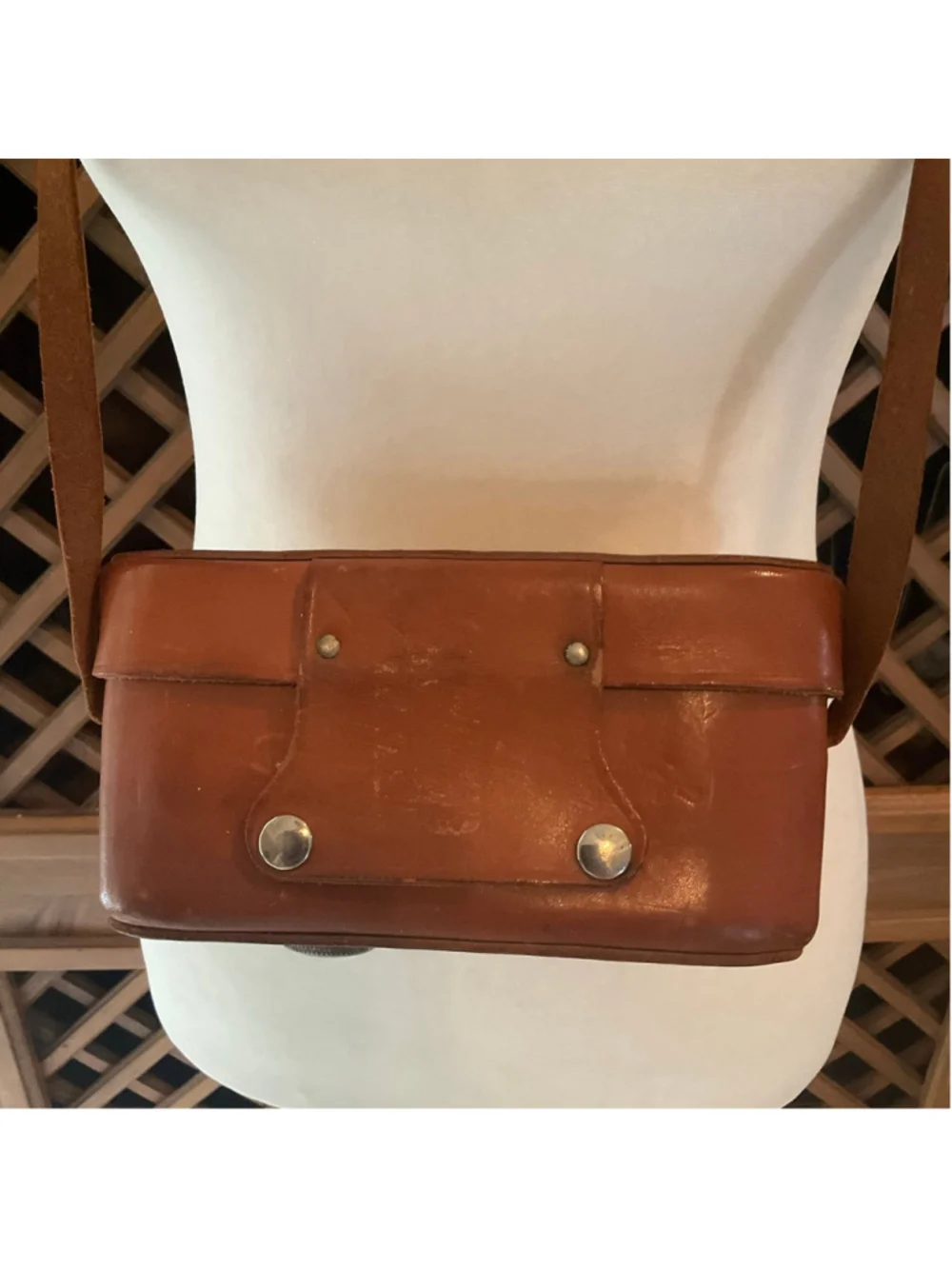 Vintage Revere Leather Camera Case Brown Adjustable Strap Retro